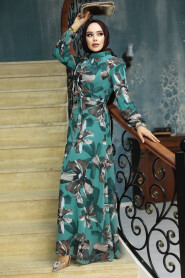  Almond Green Long Dress for Muslim Ladies 279322CY - 2