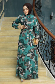  Almond Green Long Dress for Muslim Ladies 279322CY - 3