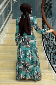  Almond Green Long Dress for Muslim Ladies 279322CY - 4