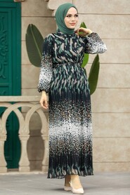  Almond Green Long Dress for Muslim Ladies 3889CY - 2