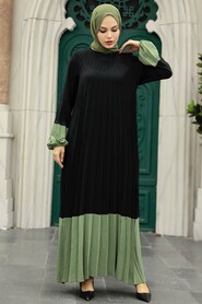  Almond Green Long Muslim Dress 76842CY - 1