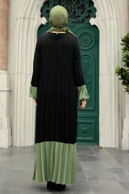  Almond Green Long Muslim Dress 76842CY - 2