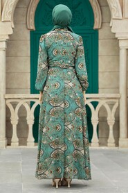  Almond Green Long Sleeve Dress 279081CY - 3