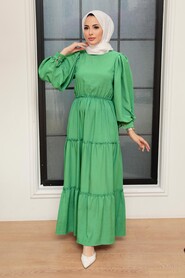  Almond Green Long Sleeve Dress 30301CY - NEVA STYLE