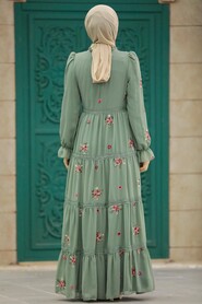  Almond Green Long Sleeve Dress 32813CY - 3