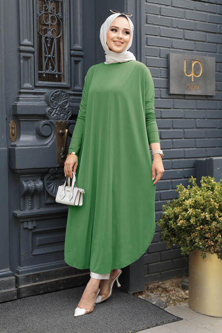  Almond Green Long Sleeve Tunic 17350CY - NEVA STYLE