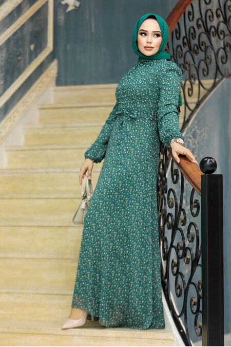  Almond Green Modest Dress 279311CY - NEVA STYLE