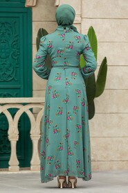  Almond Green Modest Dress 27935CY - 3