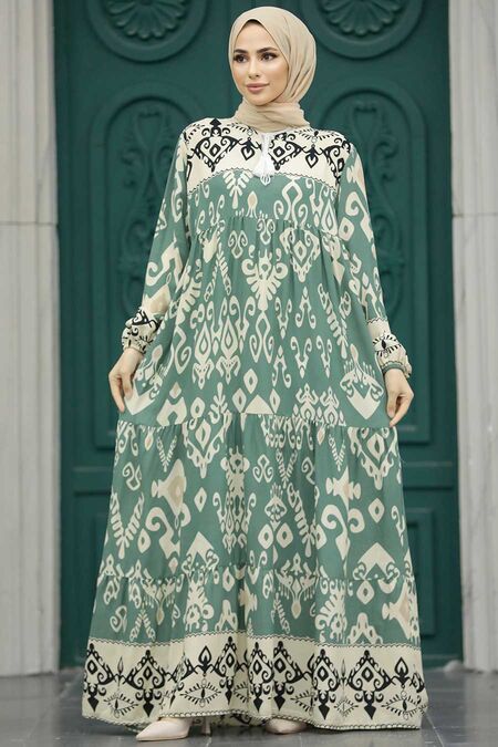  Almond Green Modest Dress 50004CY - NEVA STYLE