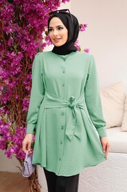  Almond Green Modest Tunic 5691CY - NEVA STYLE