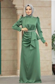  Almond Green Muslim Bridesmaid Dress 40531CY - 2