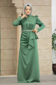  Almond Green Muslim Bridesmaid Dress 40531CY - 3