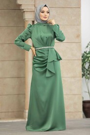  Almond Green Muslim Bridesmaid Dress 40531CY - 1