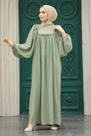  Almond Green Muslim Dress 5887CY - 2