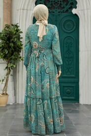  Almond Green Muslim Long Dress Style 33561CY - 2