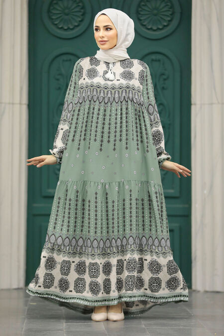  Almond Green Plus Size Dress 50005CY - NEVA STYLE