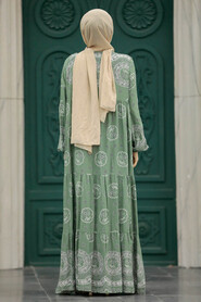  Almond Green Plus Size Dress 50007CY - 3