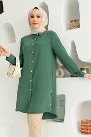  Almond Green Plus Size Tunic 1148CY - NEVA STYLE