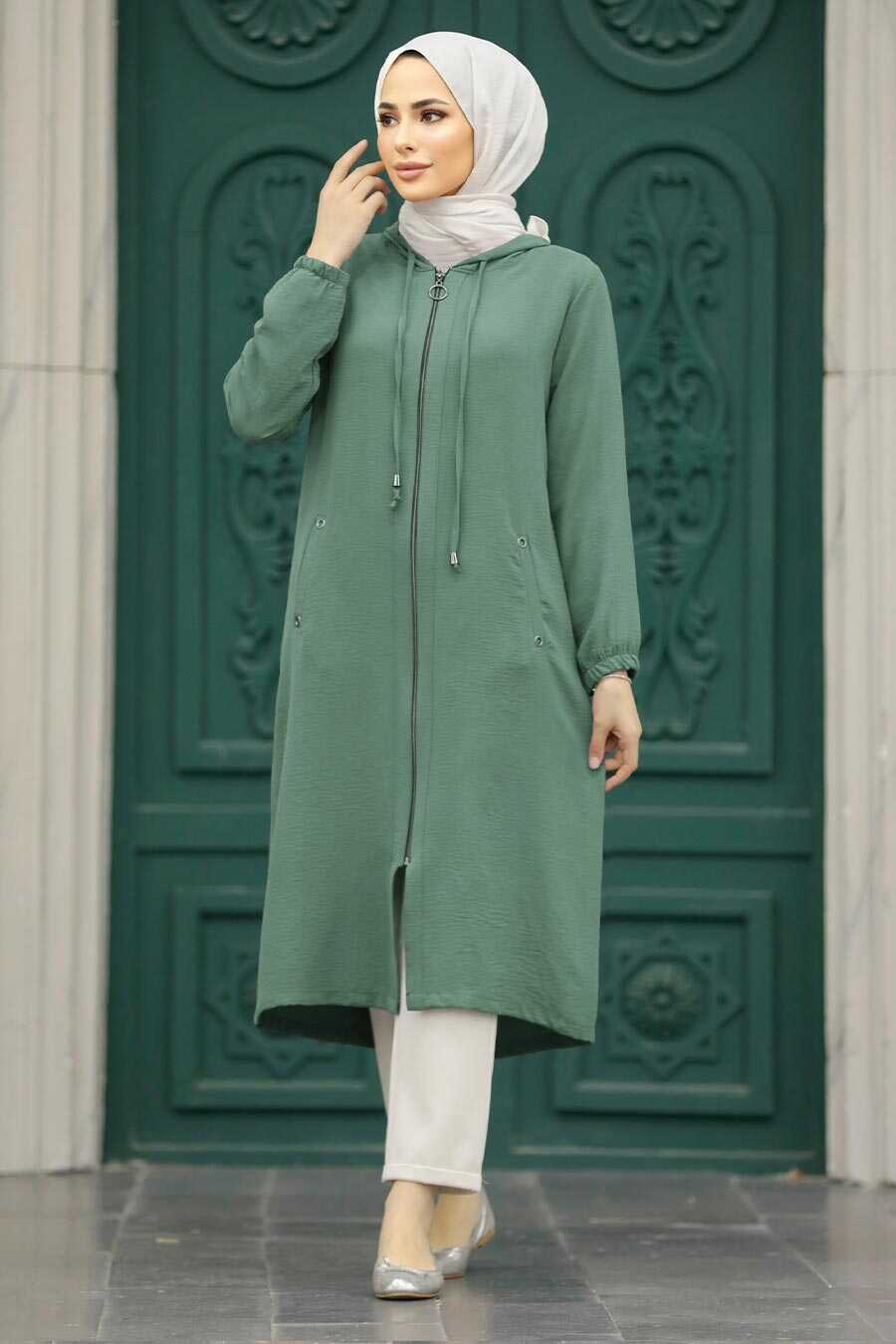 Neva Style - Almond Green Women Coat 539CY