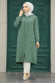  Almond Green Women Coat 539CY 