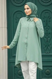 Neva Style - Almond Green Women Tunic 4602CY - Thumbnail