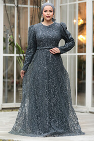 Neva Style - Anthracite Modest Wedding Dress 23091ANT - 1