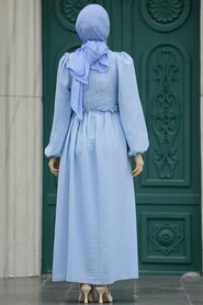  Baby Blue Long Dress for Muslim Ladies 58571BM - 3