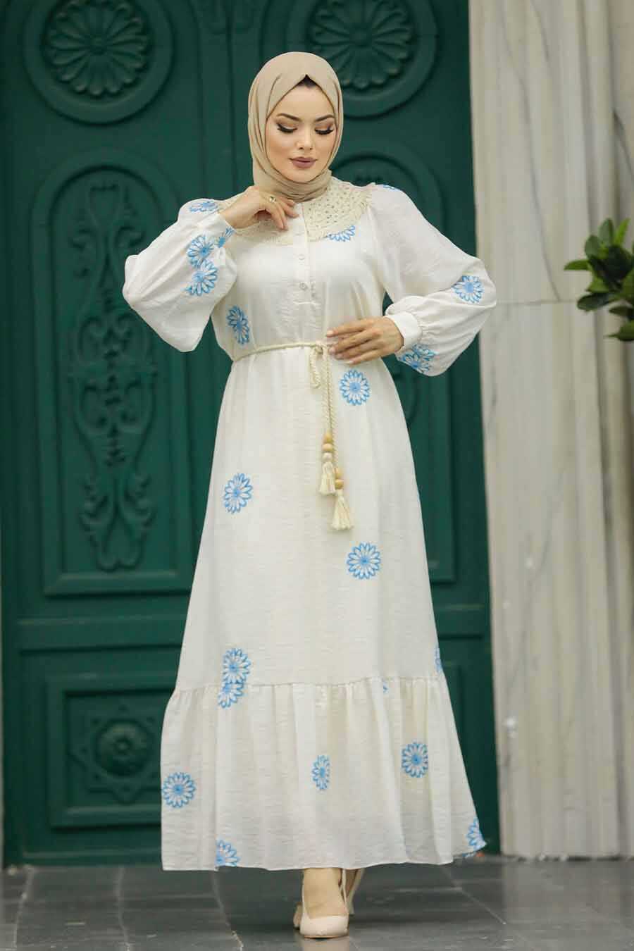 Neva Style - Baby Blue Long Sleeve Dress 13441BM