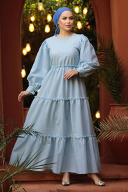 Neva Style - Baby Blue Modest Maxi Dress 30252BM - 2