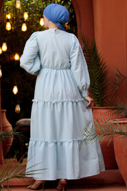 Neva Style - Baby Blue Modest Maxi Dress 30252BM - 5