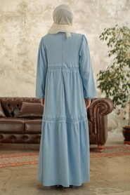  Baby Blue Muslim Dress 5856BM - 3