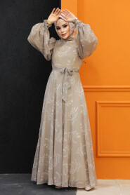  Beige High Quality Dress 33072BEJ - 2