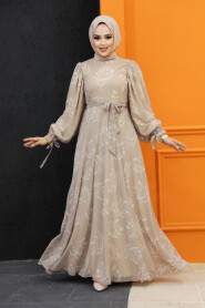  Beige High Quality Dress 33072BEJ - 3