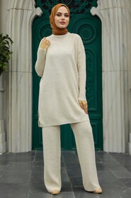  Beige High Quality Knitwear Dual Suit 3413BEJ - 2