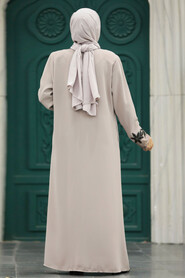  Beige High Quality Turkish Abaya 62533BEJ - 4