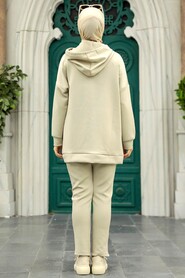  Beige Hijab Dual Suit 22186BEJ - 5