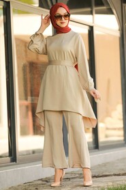  Beige Hijab Dual Suit Dress 11280BEJ - 3