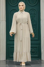  Beige Hijab For Women Dress 1929BEJ - 1