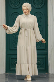  Beige Hijab For Women Dress 1929BEJ - 3