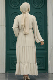  Beige Hijab For Women Dress 1929BEJ - 4