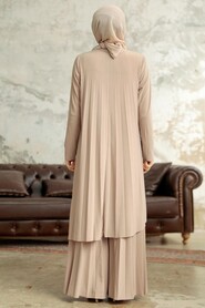  Beige Hijab For Women Dual Suit 41612BEJ - 3