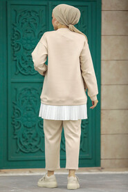  Beige Hijab For Women Dual Suit 7108BEJ - 3