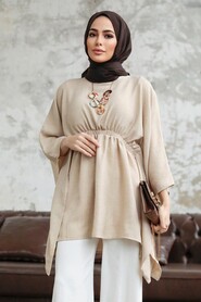  Beige Hijab For Women Poncho 41259BEJ - 1