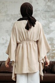  Beige Hijab For Women Poncho 41259BEJ - 4