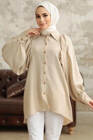  Beige Hijab For Women Tunic 1136BEJ - 2