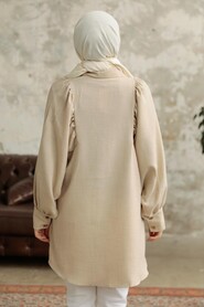  Beige Hijab For Women Tunic 1136BEJ - 3