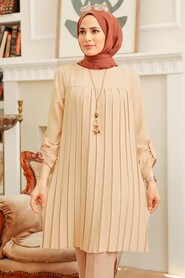  Beige Hijab For Women Tunic 40502BEJ - NEVA STYLE