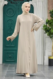  Beige Hijab For Women Turkish Abaya 350400BEJ - 2