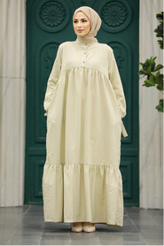  Beige Hijab Maxi Dress 50292BEJ - 1
