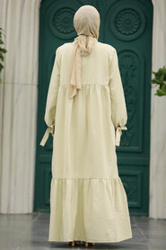  Beige Hijab Maxi Dress 50292BEJ - 3